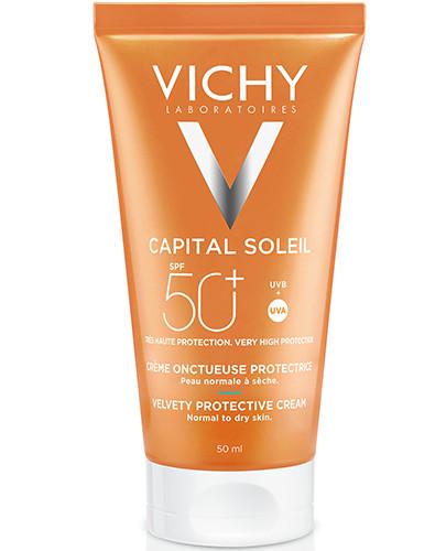 VICHY CAPITAL SOLEIL Aksamitny krem do twarzy SPF50 - 50 ml + Vichy Capital Soleil UV-Age Daily Spf50+, 1ml